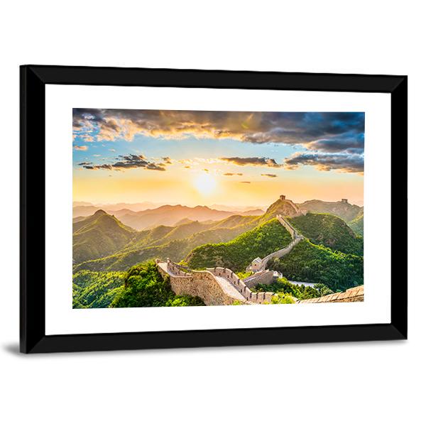 The Great Wall Of China Canvas Wall Art-3 Horizontal-Gallery Wrap-25" x 16"-Tiaracle