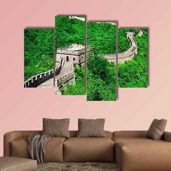 The Great Wall Of China Aerial View Canvas Wall Art-4 Pop-Gallery Wrap-50" x 32"-Tiaracle