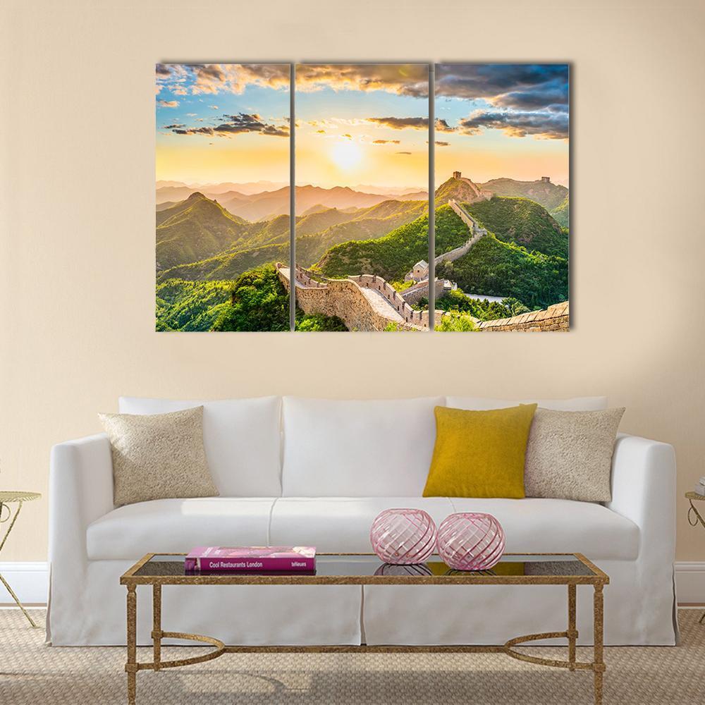 The Great Wall Of China Canvas Wall Art-3 Horizontal-Gallery Wrap-25" x 16"-Tiaracle