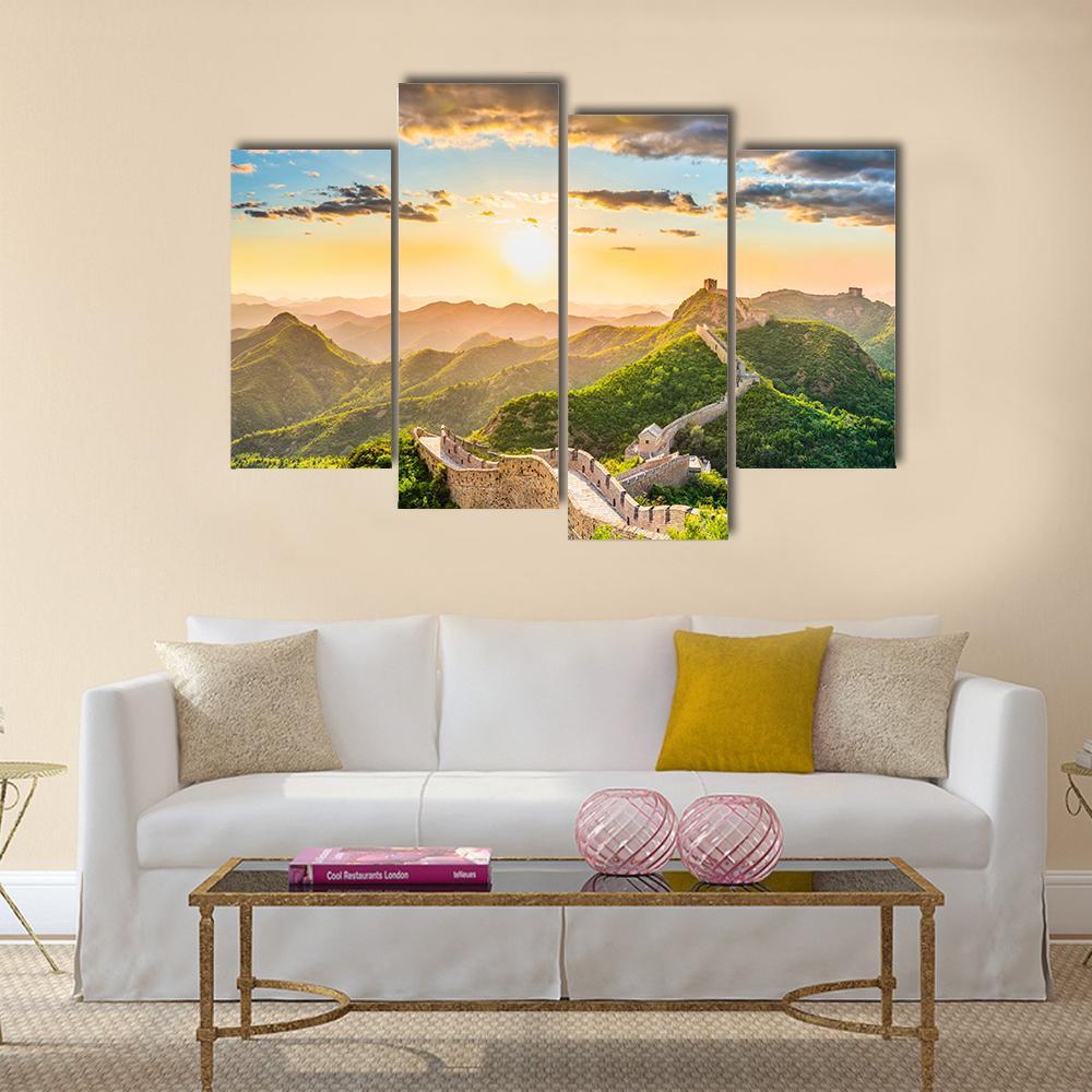 The Great Wall Of China Canvas Wall Art-4 Pop-Gallery Wrap-34" x 20"-Tiaracle