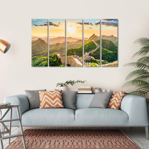 The Great Wall Of China Canvas Wall Art-5 Horizontal-Gallery Wrap-22" x 12"-Tiaracle