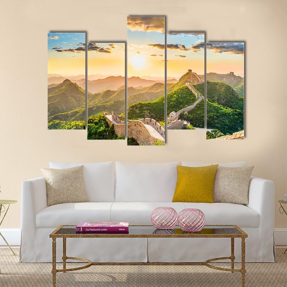 The Great Wall Of China Canvas Wall Art-5 Pop-Gallery Wrap-32" x 21"-Tiaracle