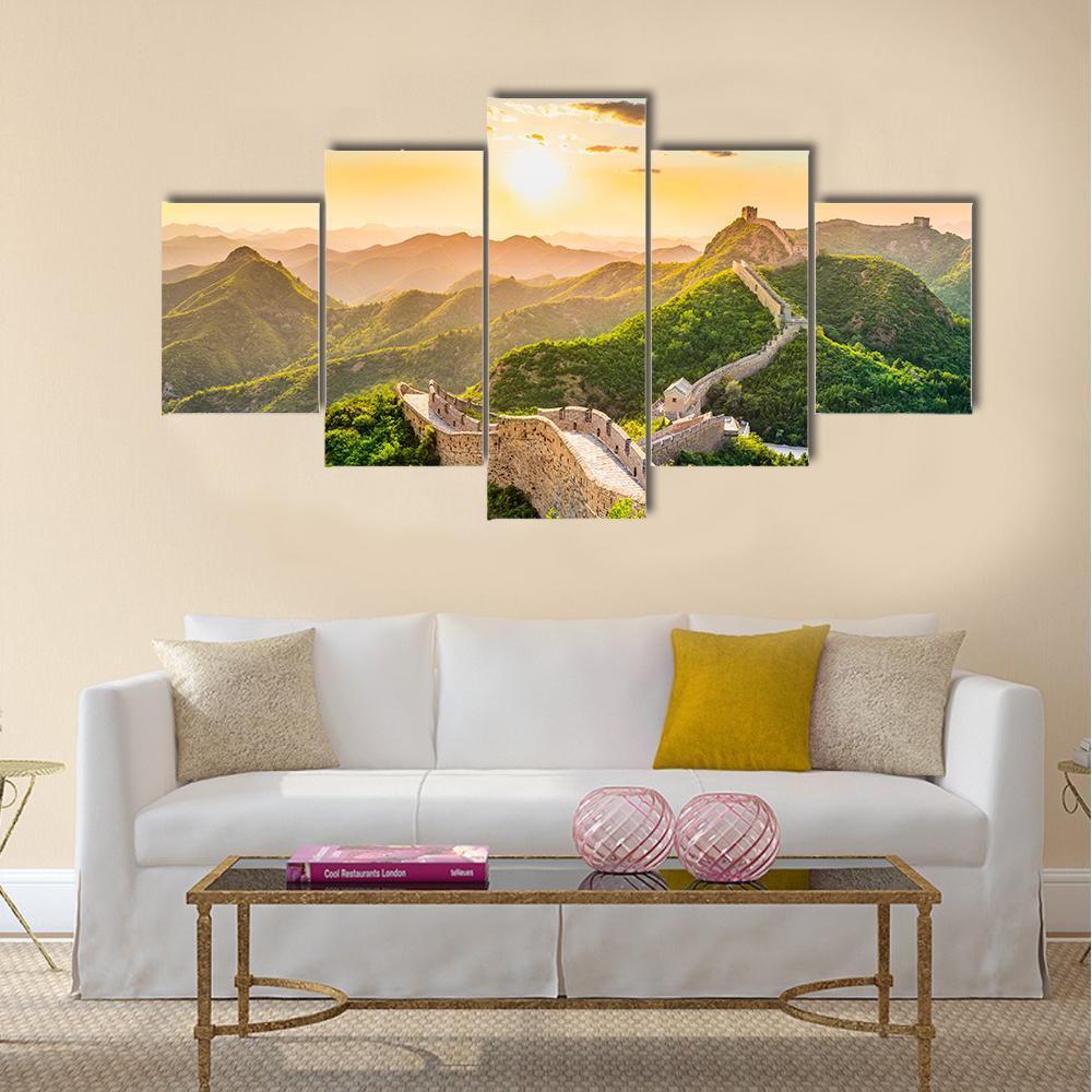 The Great Wall Of China Canvas Wall Art-5 Star-Gallery Wrap-42" x 21"-Tiaracle