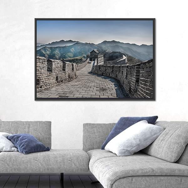 The Great Wall Of China Mutianyu Section Canvas Wall Art-1 Piece-Floating Frame-24" x 16"-Tiaracle