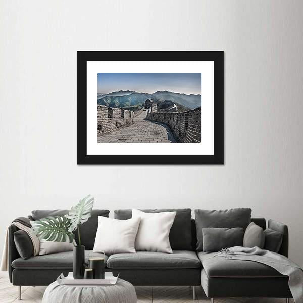 The Great Wall Of China Mutianyu Section Canvas Wall Art-1 Piece-Framed Print-20" x 16"-Tiaracle