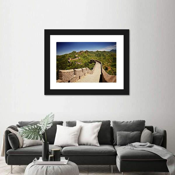 The Great Wall Of China Near Jinshanling Canvas Wall Art-1 Piece-Framed Print-20" x 16"-Tiaracle