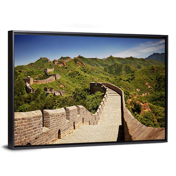 The Great Wall Of China Near Jinshanling Canvas Wall Art-3 Horizontal-Gallery Wrap-25" x 16"-Tiaracle
