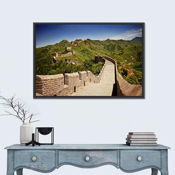 The Great Wall Of China Near Jinshanling Canvas Wall Art-3 Horizontal-Gallery Wrap-25" x 16"-Tiaracle