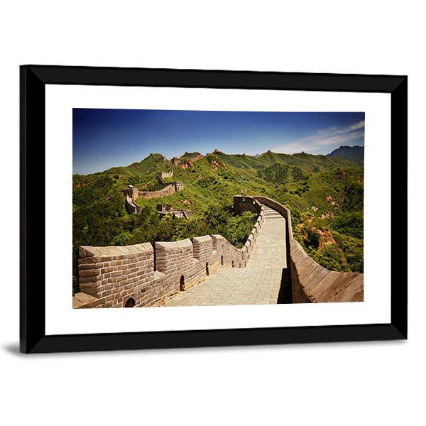 The Great Wall Of China Near Jinshanling Canvas Wall Art-3 Horizontal-Gallery Wrap-25" x 16"-Tiaracle