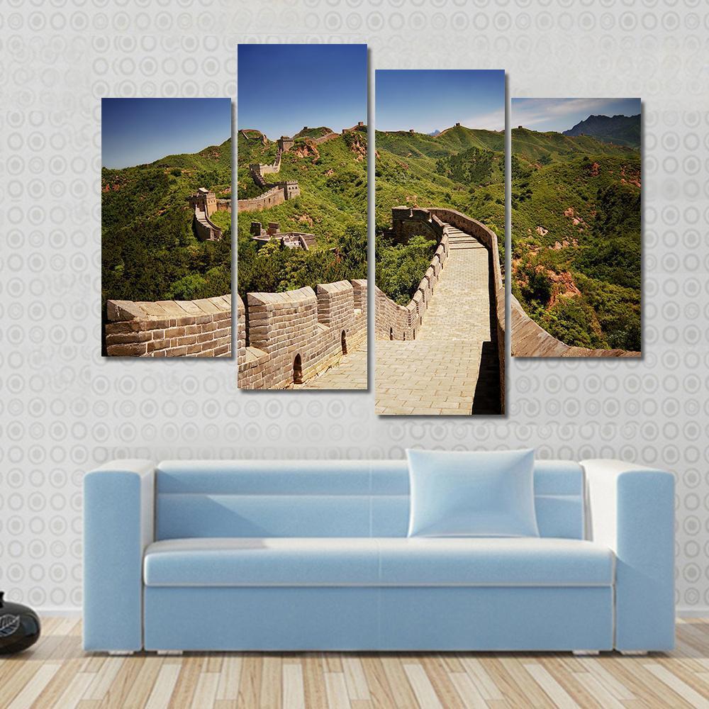 The Great Wall Of China Near Jinshanling Canvas Wall Art-4 Pop-Gallery Wrap-50" x 32"-Tiaracle