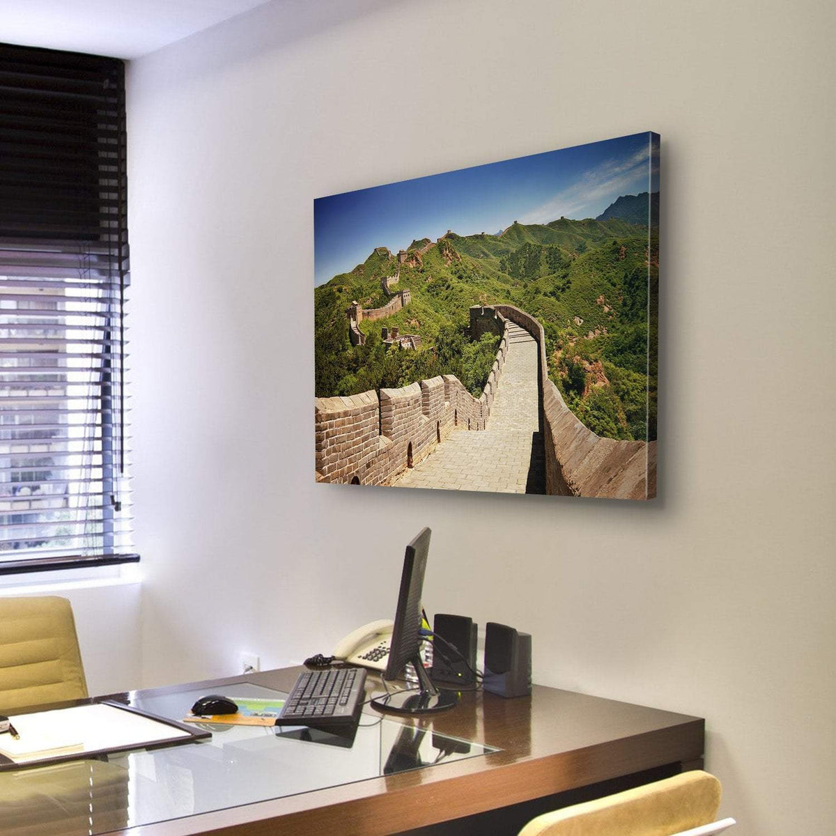 The Great Wall Of China Near Jinshanling Canvas Wall Art-3 Horizontal-Gallery Wrap-25" x 16"-Tiaracle