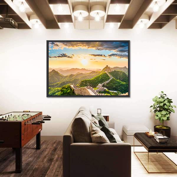 The Great Wall Of China Vertical Canvas Wall Art-3 Vertical-Gallery Wrap-12" x 25"-Tiaracle