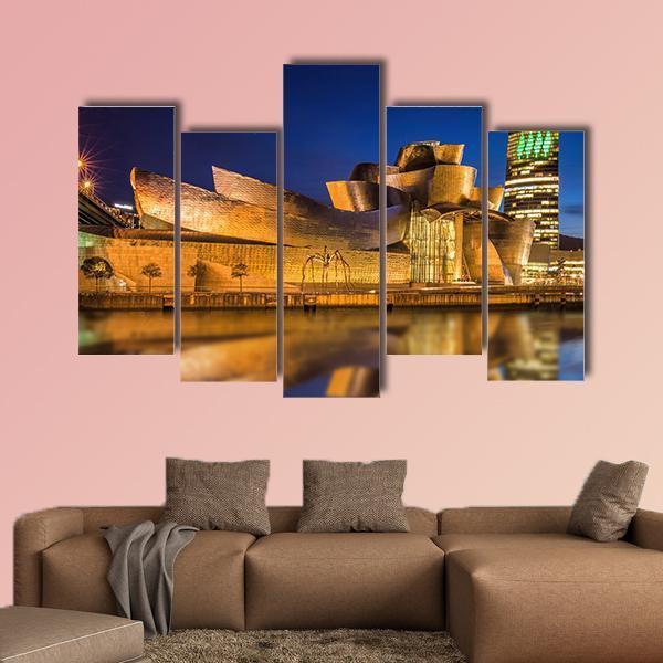 Guggenheim Museum Bilbao Spain Canvas Wall Art-5 Pop-Gallery Wrap-47" x 32"-Tiaracle
