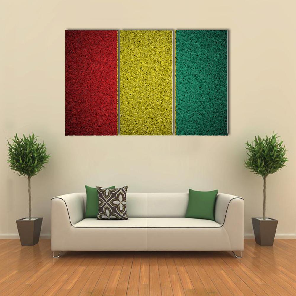 Guinean Flag Canvas Wall Art-3 Horizontal-Gallery Wrap-37" x 24"-Tiaracle