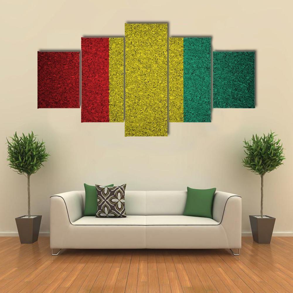 Guinean Flag Canvas Wall Art-5 Star-Gallery Wrap-62" x 32"-Tiaracle