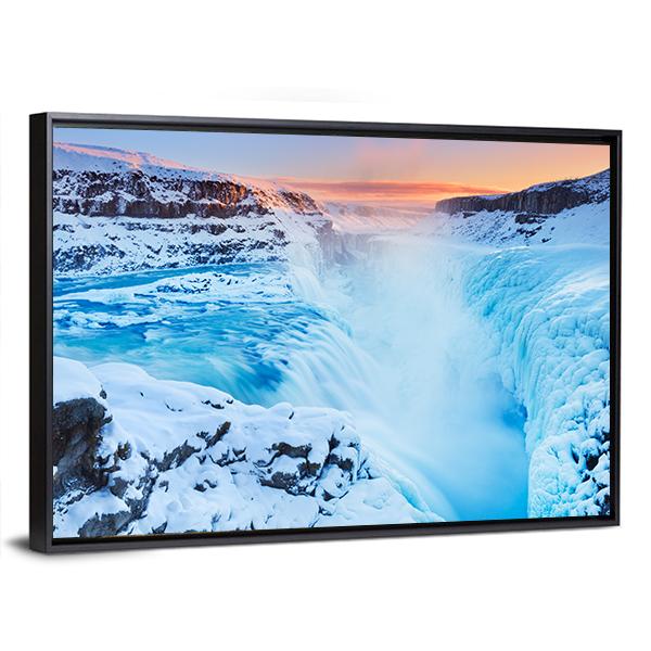 The Gullfoss Falls Canvas Wall Art-3 Horizontal-Gallery Wrap-25" x 16"-Tiaracle