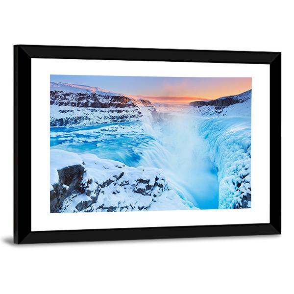 The Gullfoss Falls Canvas Wall Art-3 Horizontal-Gallery Wrap-25" x 16"-Tiaracle