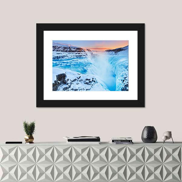 The Gullfoss Falls Canvas Wall Art-3 Horizontal-Gallery Wrap-25" x 16"-Tiaracle
