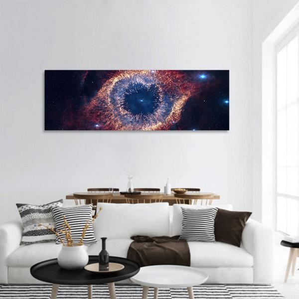 The Helix Nebula (Eye Of God) Panoramic Canvas Wall Art-1 Piece-36" x 12"-Tiaracle