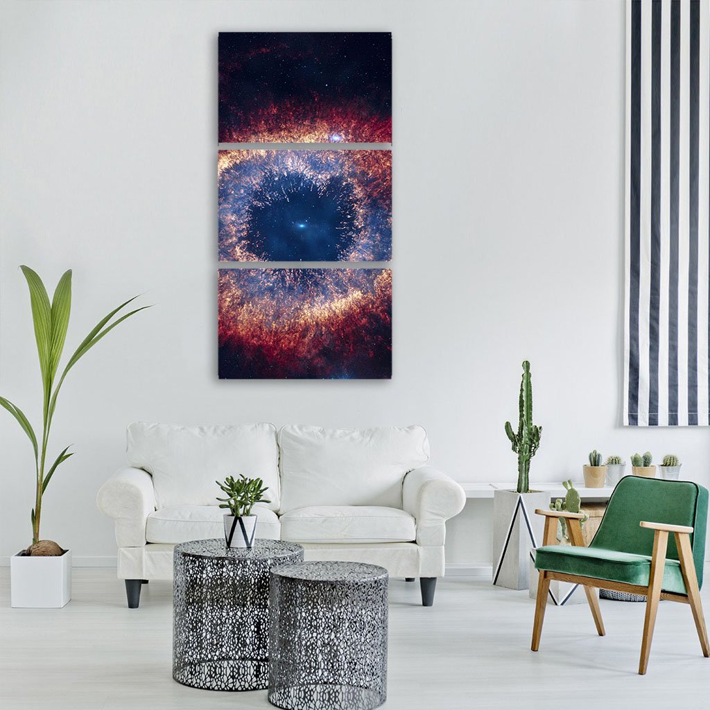 The Helix Nebula (Eye Of God) Vertical Canvas Wall Art-3 Vertical-Gallery Wrap-12" x 25"-Tiaracle