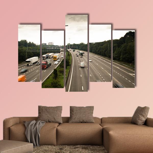 Antwerp Ring Road Belgium Canvas Wall Art-5 Pop-Gallery Wrap-47" x 32"-Tiaracle
