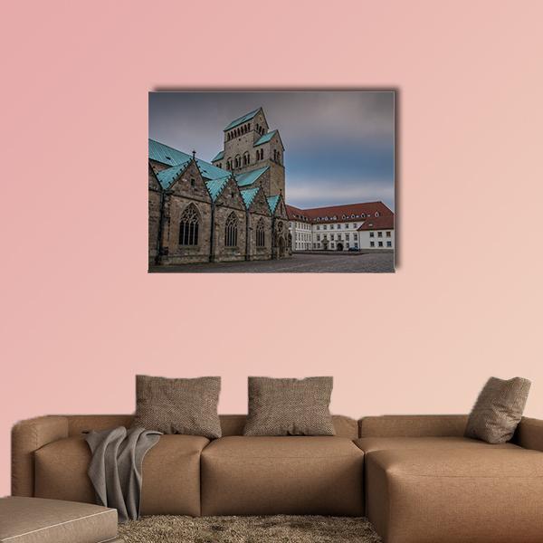 The Hildesheim Cathedral Canvas Wall Art-1 Piece-Gallery Wrap-48" x 32"-Tiaracle