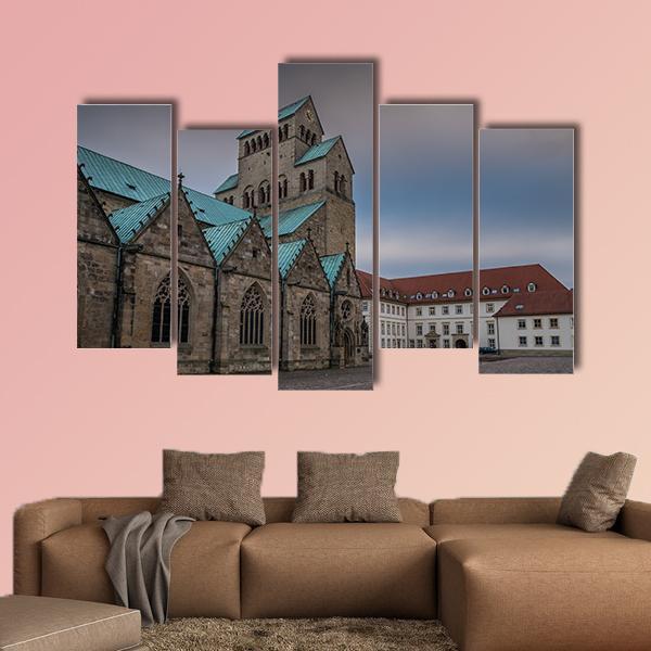 The Hildesheim Cathedral Canvas Wall Art-5 Pop-Gallery Wrap-47" x 32"-Tiaracle
