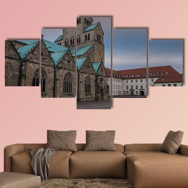 The Hildesheim Cathedral Canvas Wall Art-1 Piece-Gallery Wrap-48" x 32"-Tiaracle