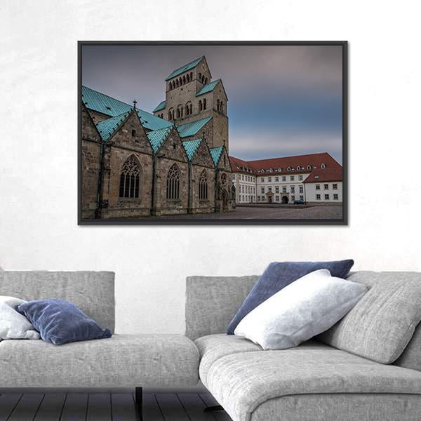 The Hildesheim Cathedral Canvas Wall Art-1 Piece-Floating Frame-24" x 16"-Tiaracle