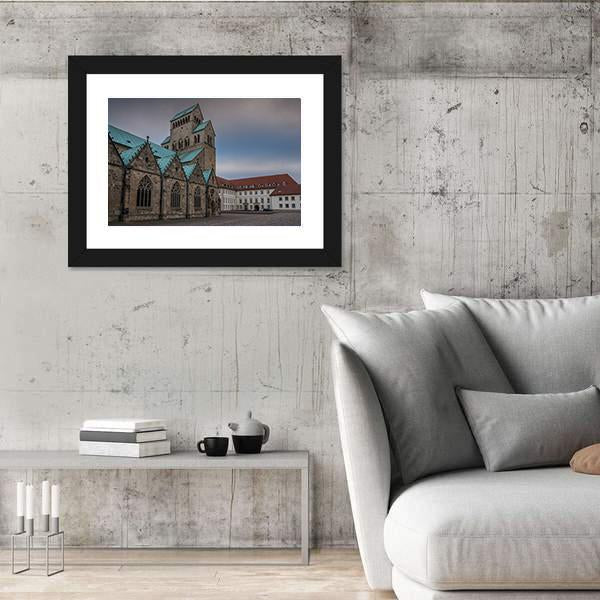 The Hildesheim Cathedral Canvas Wall Art-3 Horizontal-Gallery Wrap-25" x 16"-Tiaracle