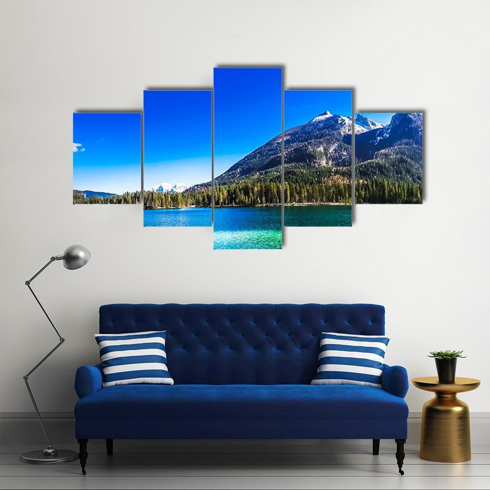 The Hintersee Lake Canvas Wall Art-5 Star-Gallery Wrap-62" x 32"-Tiaracle