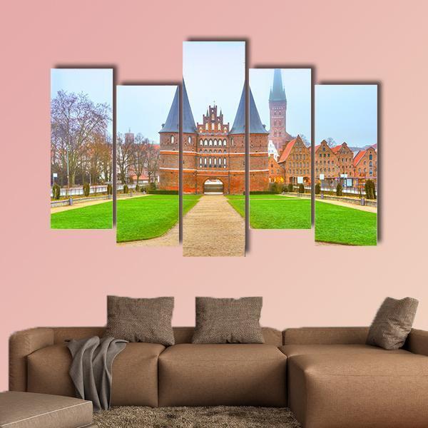 The Holstein Gate Lubeck Canvas Wall Art-5 Pop-Gallery Wrap-47" x 32"-Tiaracle