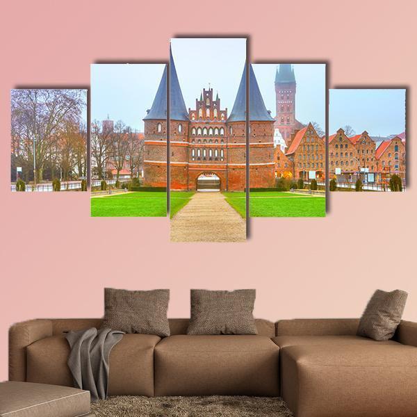 The Holstein Gate Lubeck Canvas Wall Art-5 Star-Gallery Wrap-62" x 32"-Tiaracle