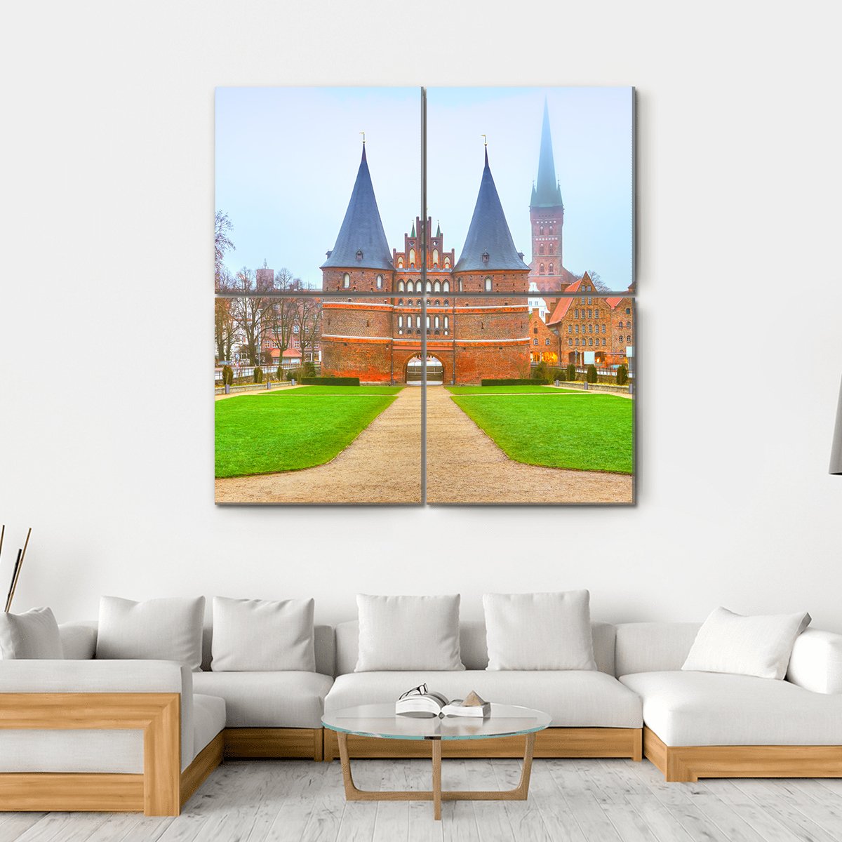 The Holstein Gate Lubeck Canvas Wall Art-4 Square-Gallery Wrap-17" x 17"-Tiaracle
