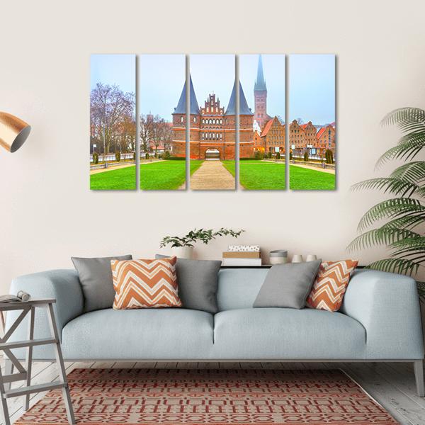 The Holstein Gate Lubeck Canvas Wall Art-5 Horizontal-Gallery Wrap-22" x 12"-Tiaracle