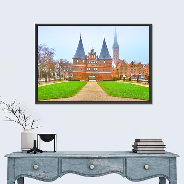 The Holstein Gate Lubeck Canvas Wall Art-5 Horizontal-Gallery Wrap-22" x 12"-Tiaracle