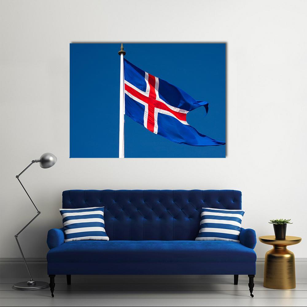 The Icelandic Flag Canvas Wall Art-1 Piece-Gallery Wrap-36" x 24"-Tiaracle