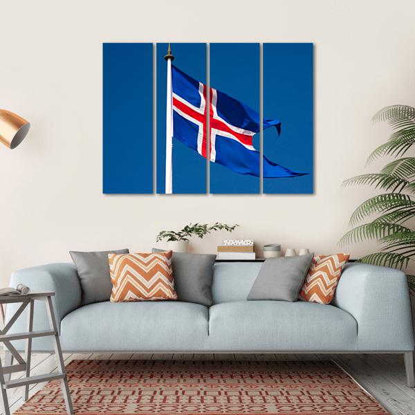 The Icelandic Flag Canvas Wall Art-1 Piece-Gallery Wrap-36" x 24"-Tiaracle