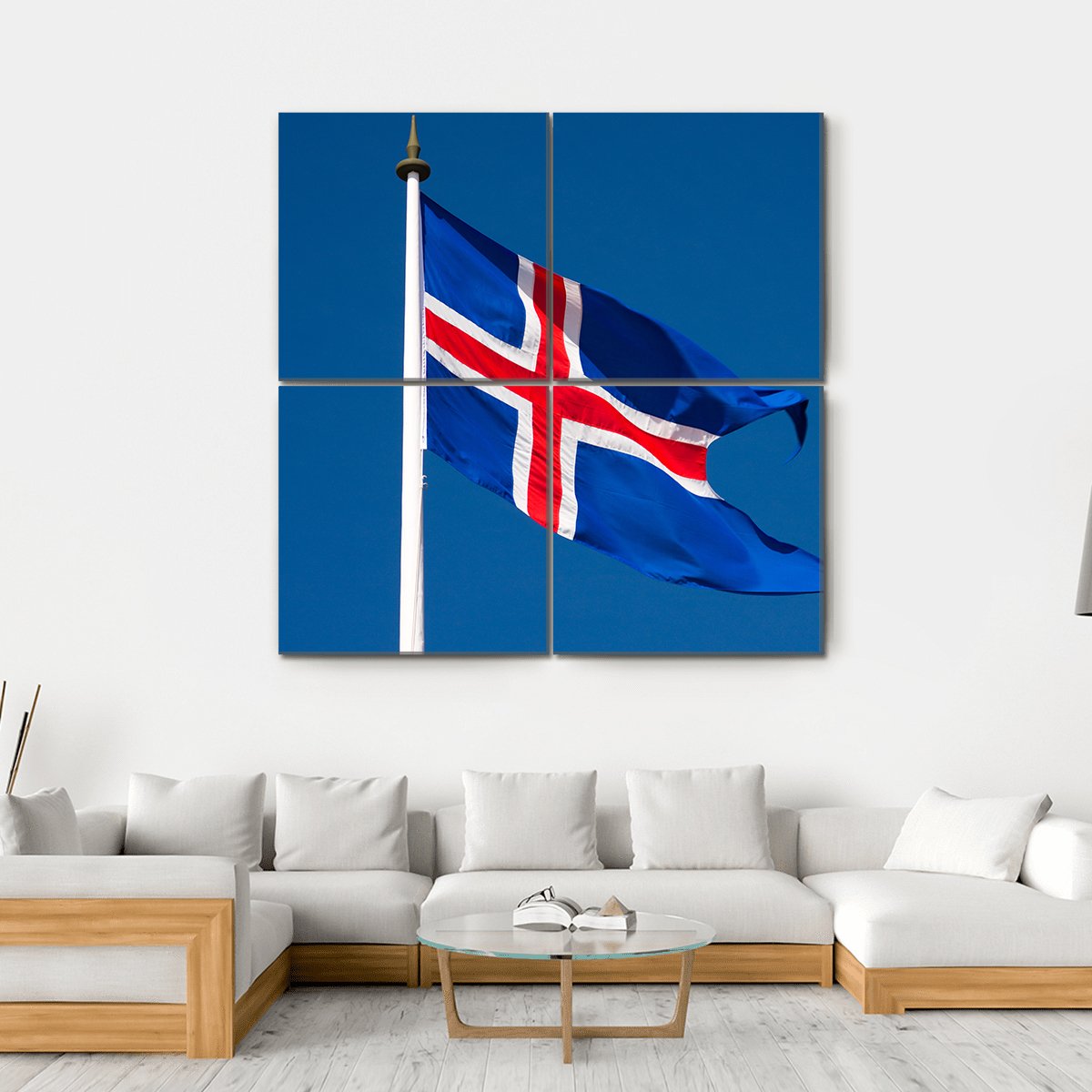 The Icelandic Flag Canvas Wall Art-4 Square-Gallery Wrap-17" x 17"-Tiaracle