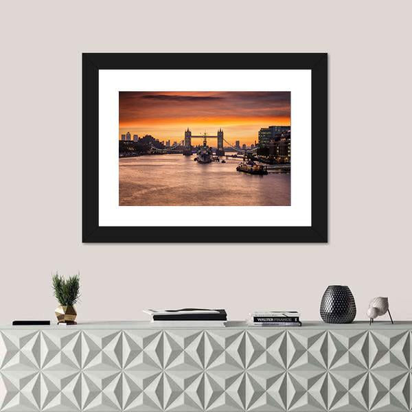 The Iconic Tower Bridge London Canvas Wall Art-5 Horizontal-Gallery Wrap-22" x 12"-Tiaracle