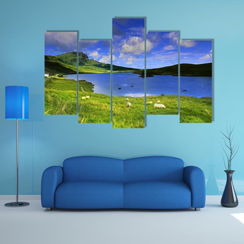 The Isle Of Skye Scotland Canvas Wall Art-5 Pop-Gallery Wrap-47" x 32"-Tiaracle