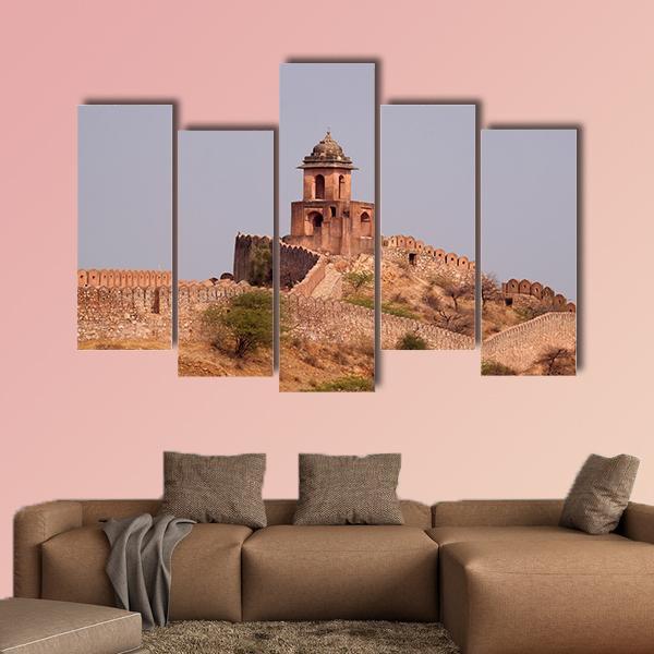 Jaigarh Fort Near Jaipur India Canvas Wall Art-5 Pop-Gallery Wrap-47" x 32"-Tiaracle