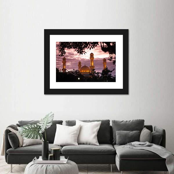 The Jame Asr Canvas Wall Art-1 Piece-Framed Print-20" x 16"-Tiaracle