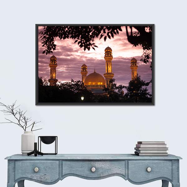The Jame Asr Canvas Wall Art-3 Horizontal-Gallery Wrap-25" x 16"-Tiaracle