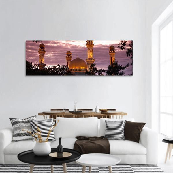 The Jame Asr Panoramic Canvas Wall Art-3 Piece-25" x 08"-Tiaracle