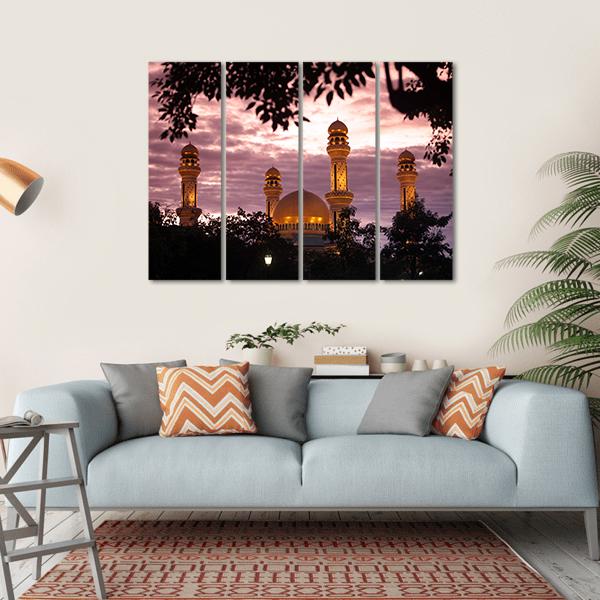 The Jame Asr Canvas Wall Art-1 Piece-Gallery Wrap-36" x 24"-Tiaracle