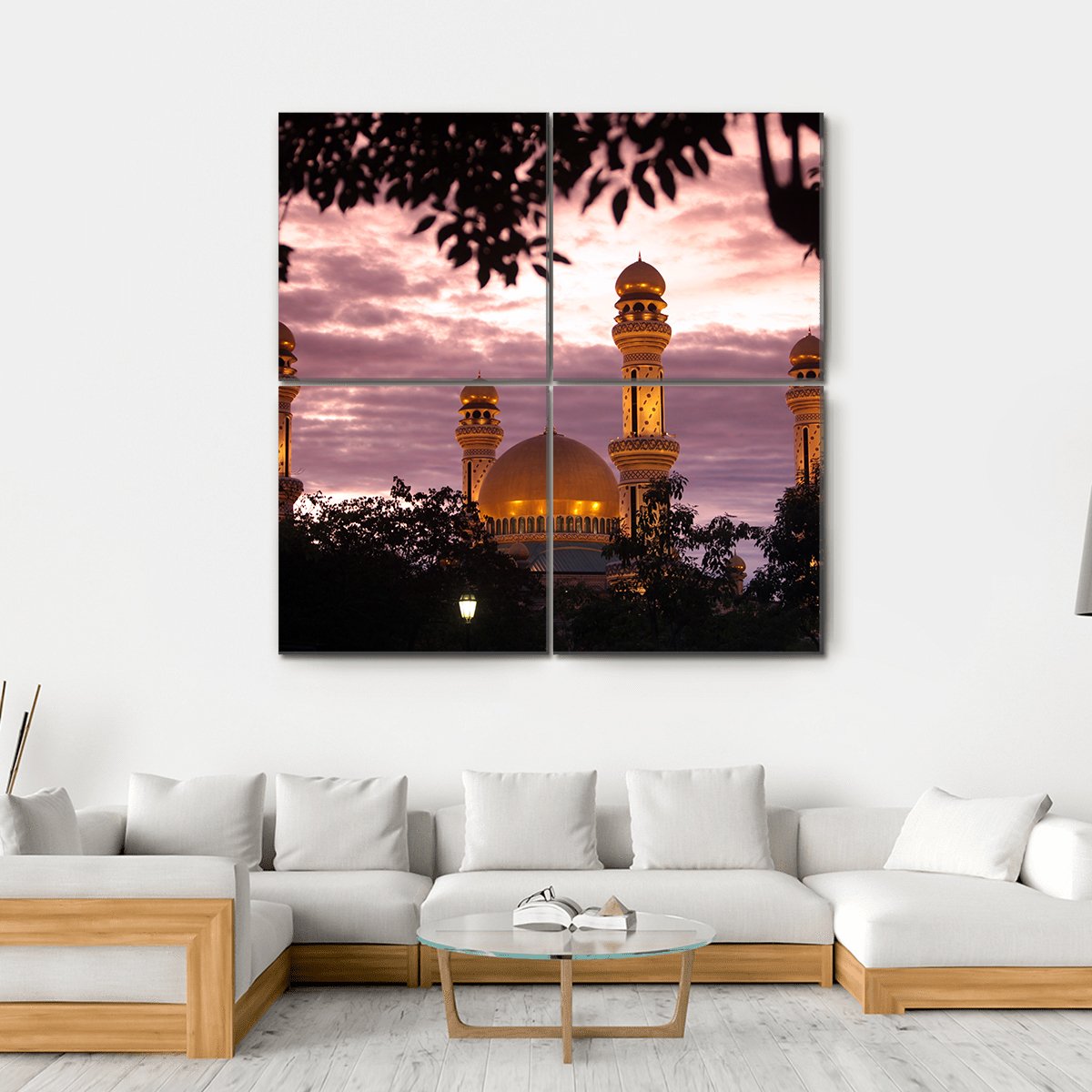 The Jame Asr Canvas Wall Art-4 Square-Gallery Wrap-17" x 17"-Tiaracle