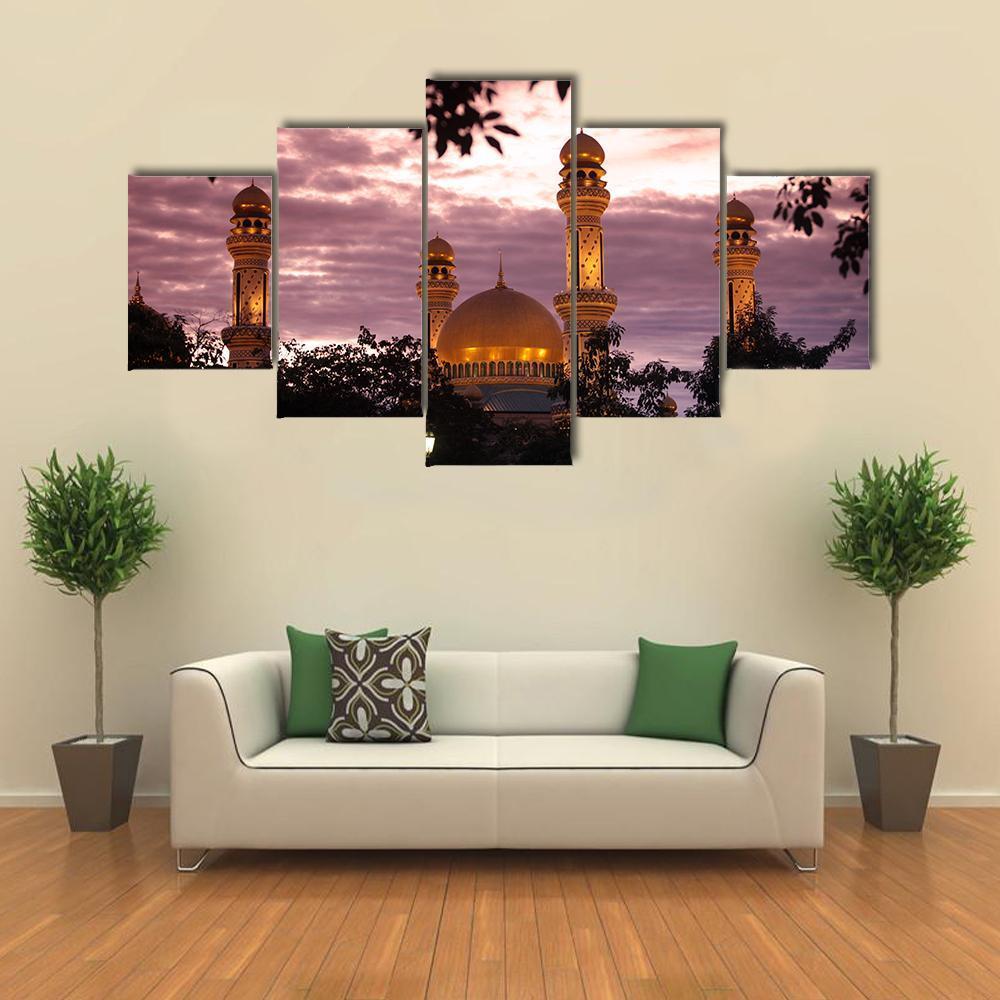 The Jame Asr Canvas Wall Art-5 Star-Gallery Wrap-62" x 32"-Tiaracle