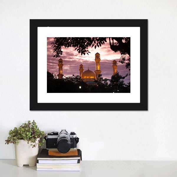 The Jame Asr Panoramic Canvas Wall Art-1 Piece-36" x 12"-Tiaracle