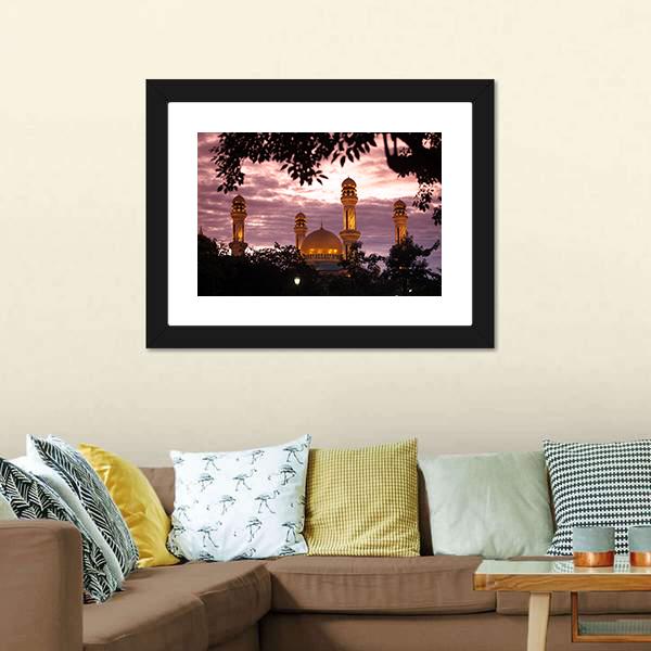 The Jame Asr Panoramic Canvas Wall Art-1 Piece-36" x 12"-Tiaracle